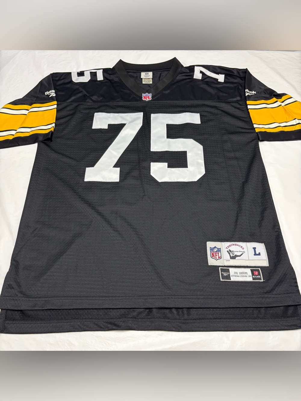 Vintage Reebok NFL "Mean" Joe Greene #75 Pittsburgh Steelers Jersey Men’s Large